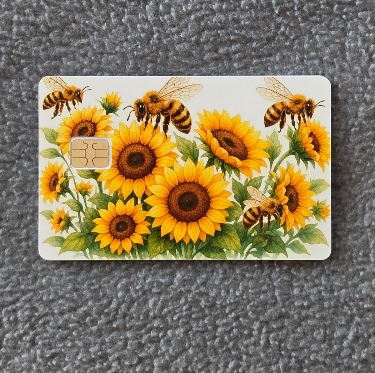 Summer Bees Card Protector Sticker, Overlay, Decorative Only