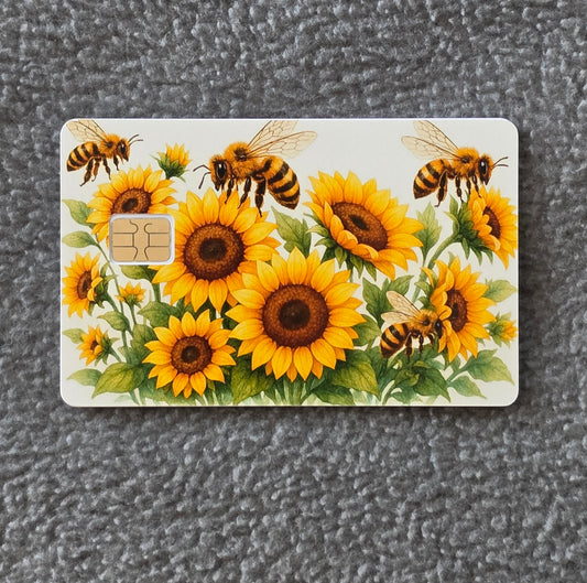 Summer Bees Card Protector Sticker, Overlay, Decorative Only