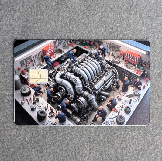 Mechanic Card Protector Sticker, Overlay, Decorative Only