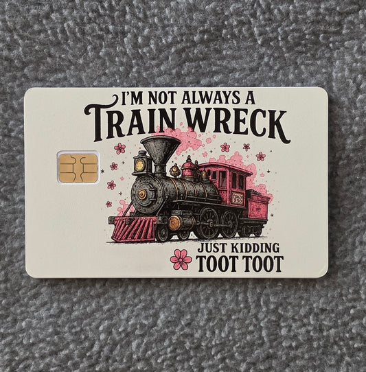 Train Wreck Card Protector Sticker, Overlay, Decorative Only