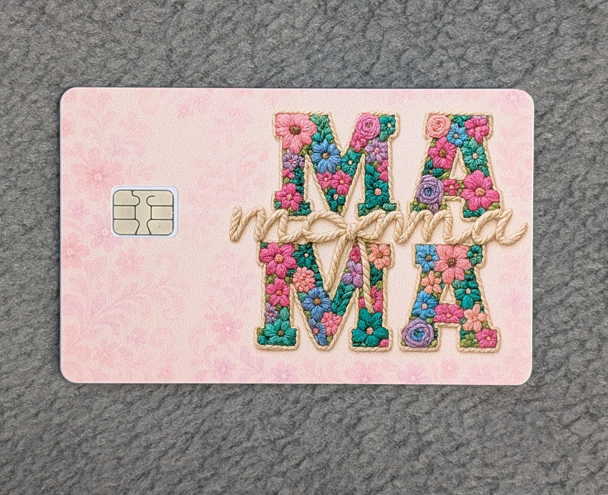 Mama Beautiful Card Protector Sticker, Overlay, Decorative Only
