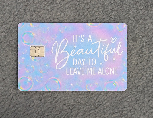 Beautiful Day Card Protector Sticker, Overlay, Decorative Only