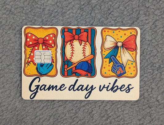 Game Day Vibes Card Protector Sticker, Overlay, Decorative Only