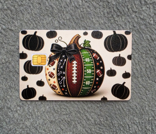 Fall, Football Pumpkin Card Protector Sticker, Overlay, Decorative Only