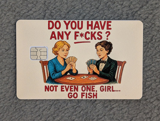 Go Fish Card Protector Sticker, Overlay, Decorative Only