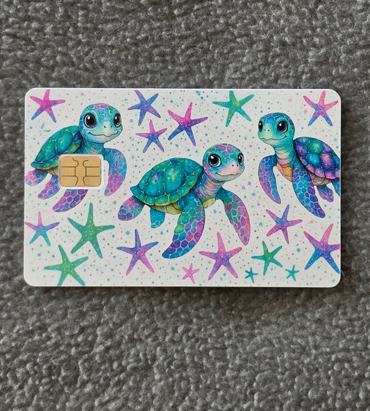 Star Turtle Card Protector Sticker, Overlay, Decorative Only