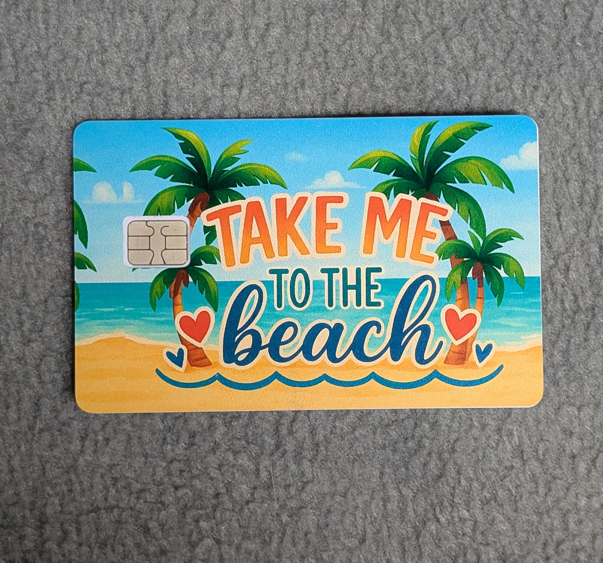Take Me to the Beach Card Protector Sticker, Overlay, Decorative Only