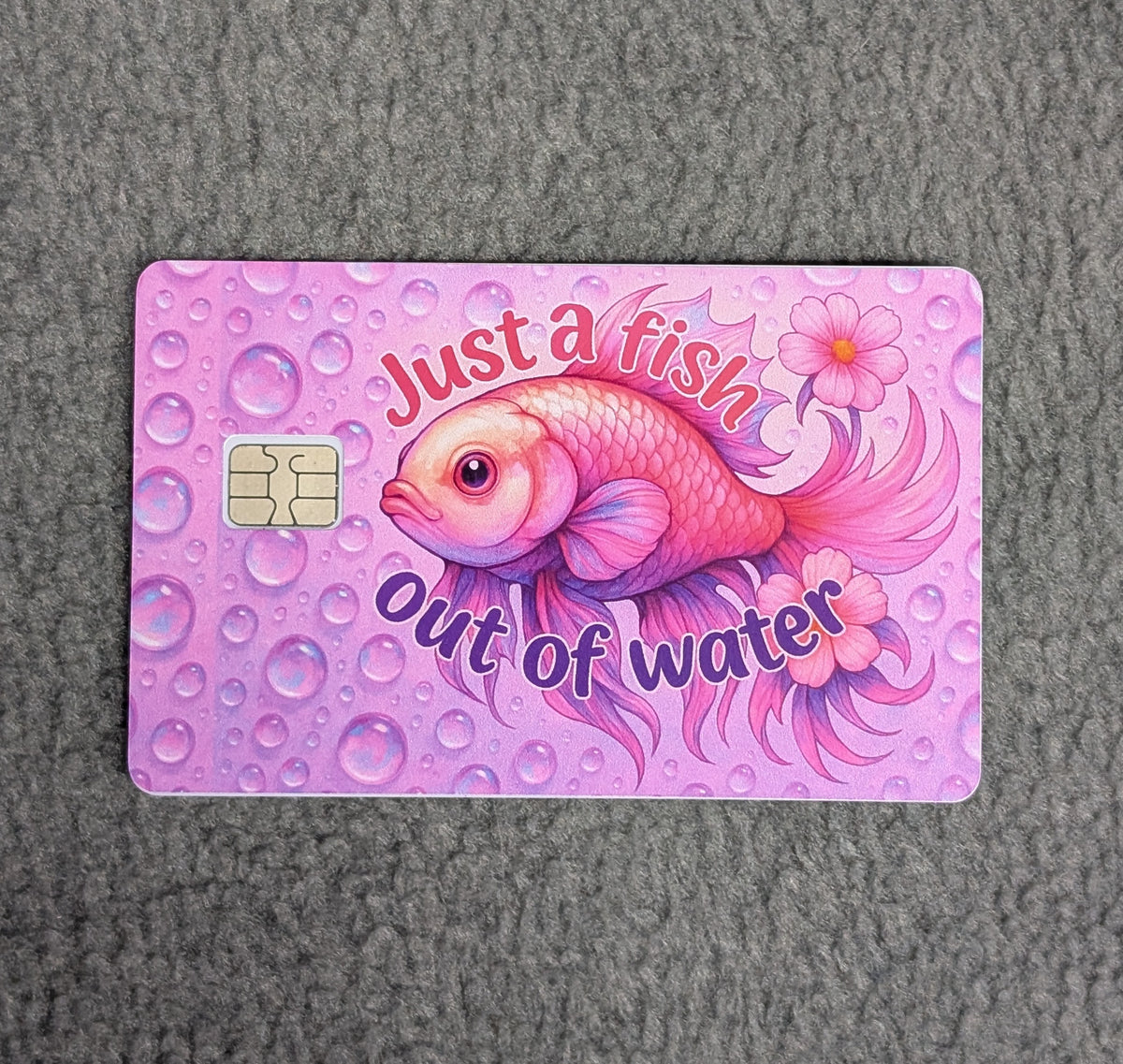 Fish Out of Water Card Protector Sticker, Overlay, Decorative Only