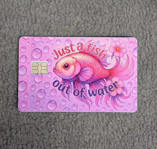 Fish Out of Water Card Protector Sticker, Overlay, Decorative Only