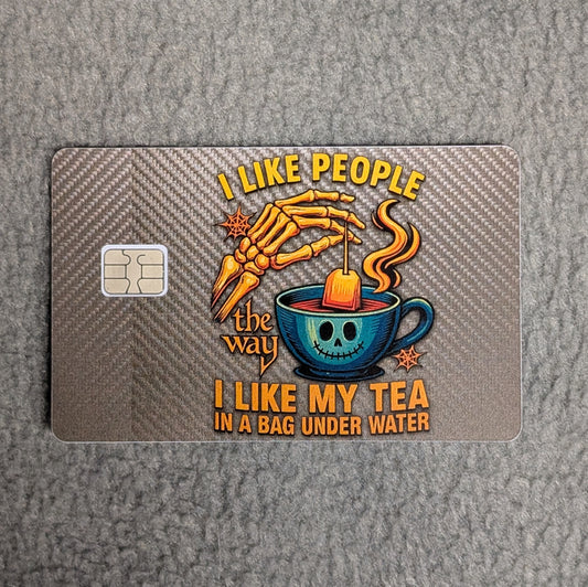 Tea and People Card Protector Sticker, Overlay, Decorative Only