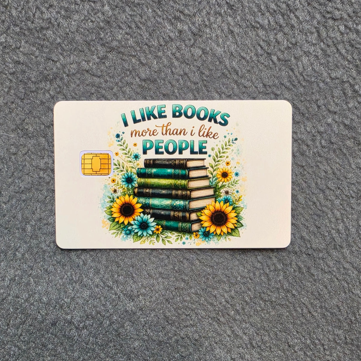 I Like Book More Than People Card Protector Sticker, Overlay, Decorative Only