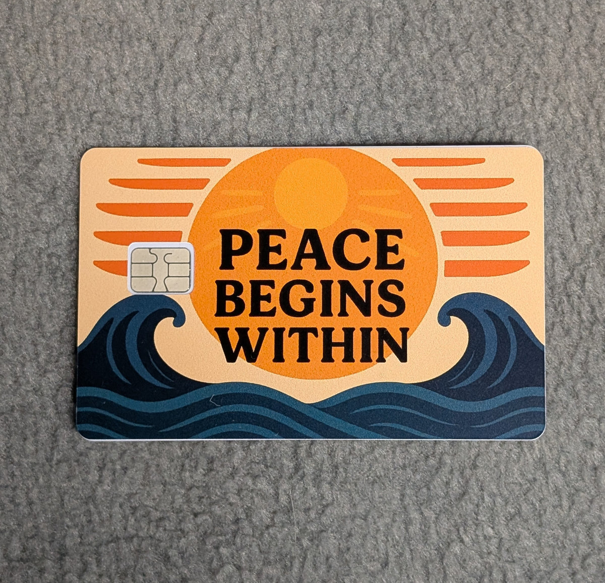 Peace Begins Within  Card Protector Sticker, Overlay, Decorative Only