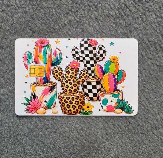 Cactus Party Card Protector Sticker, Overlay, Decorative Only