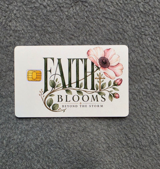 Faith Blooms Card Protector Sticker, Overlay, Decorative Only