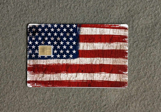 American Flag Card Protector Sticker, Overlay, Decorative Only