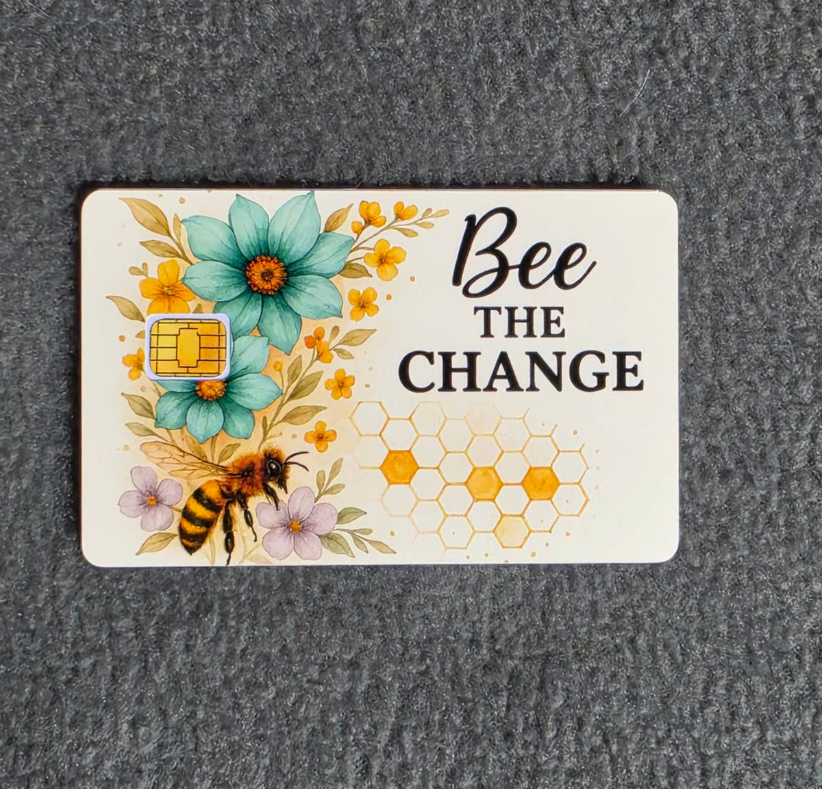 Bee the Change Card Protector Sticker, Overlay, Decorative Only