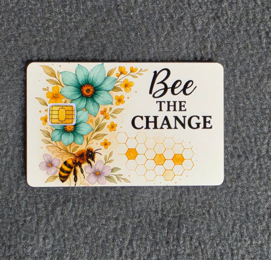 Bee the Change Card Protector Sticker, Overlay, Decorative Only
