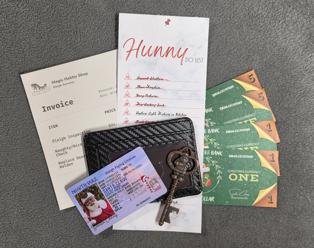 Santa’s Wallet & Key Set for Christmas Evidence Kit