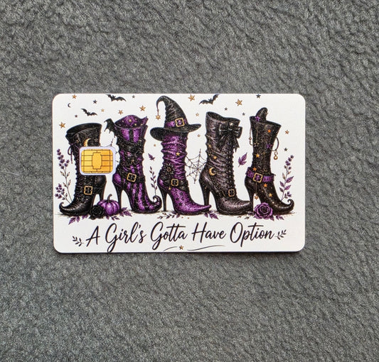 Shoe Options Card Protector Sticker, Overlay, Decorative Only