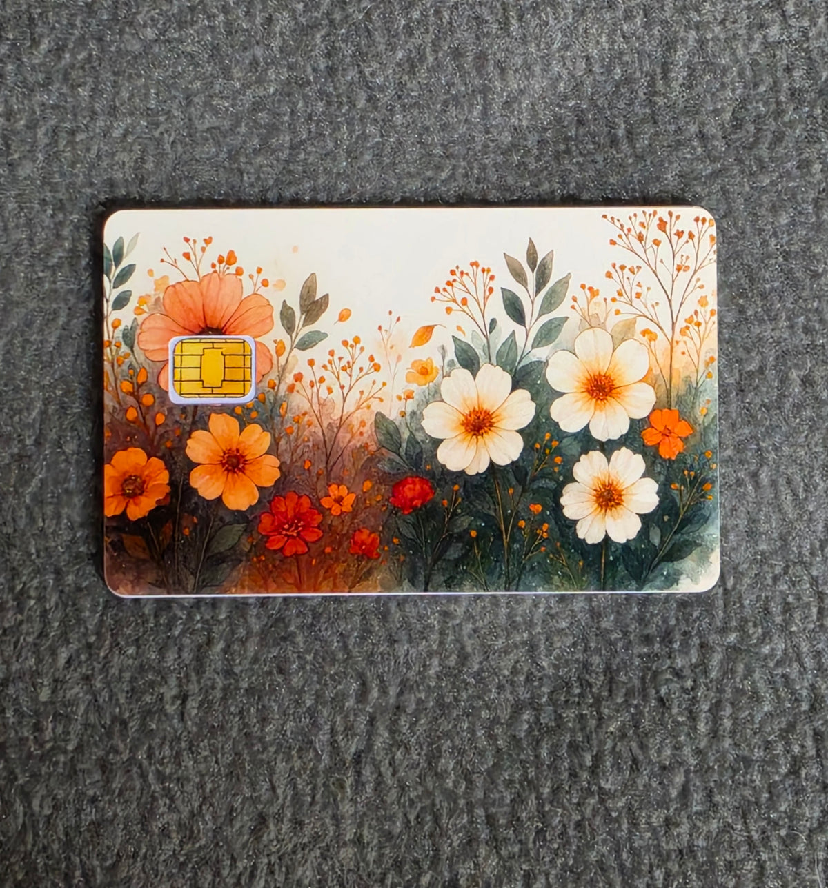 Vintage FlowersCard Protector Sticker, Overlay, Decorative Only