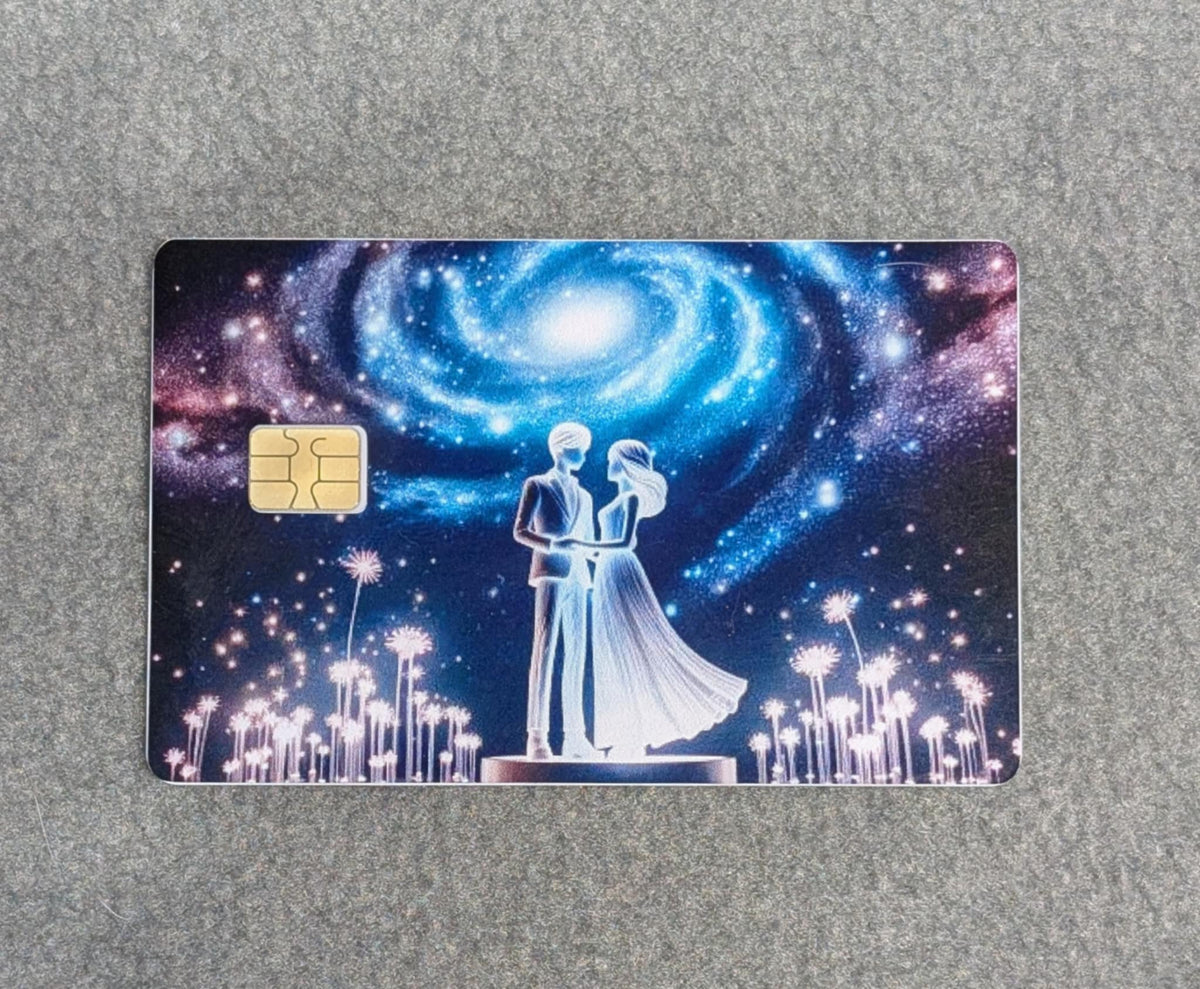 Galaxy Couple Card Protector Sticker, Overlay, Decorative Only