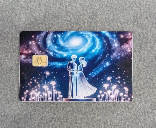 Galaxy Couple Card Protector Sticker, Overlay, Decorative Only