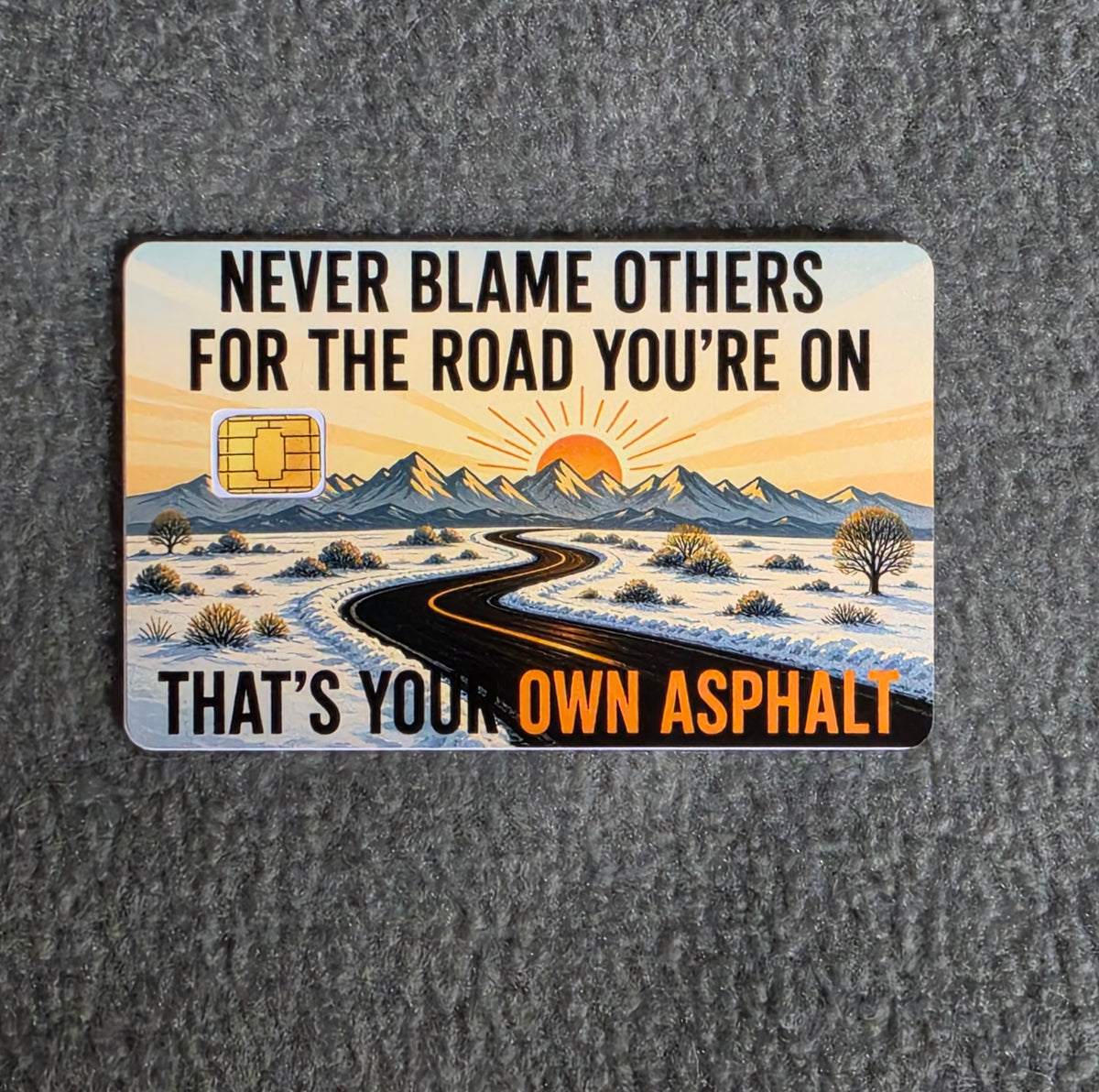 Never Blame Others Card Protector Sticker, Overlay, Decorative Only