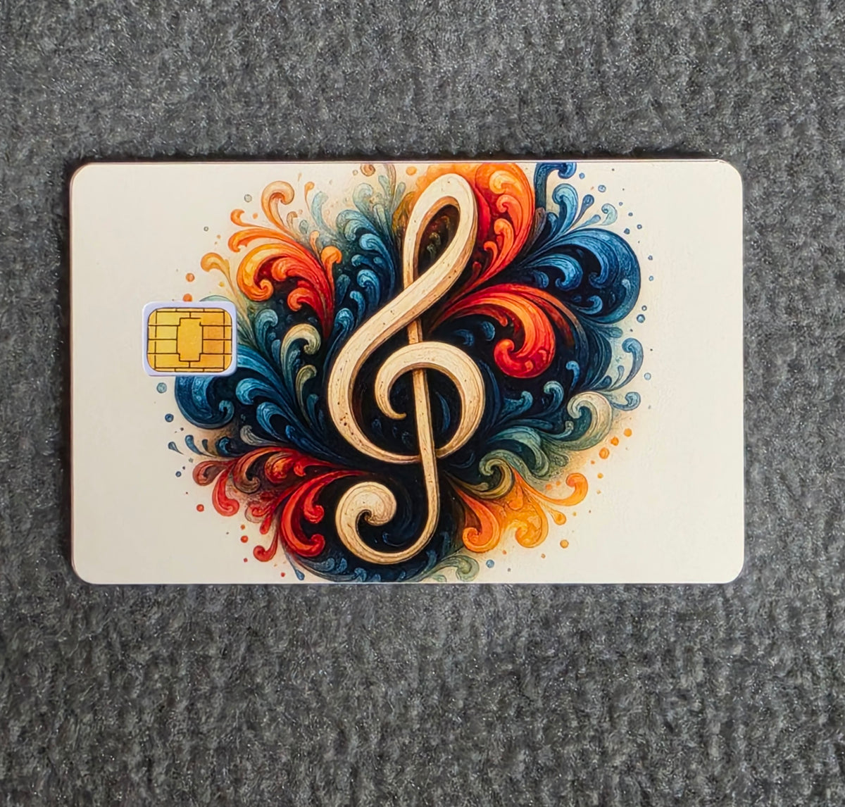 Musical Note Card Protector Sticker, Overlay, Decorative Only