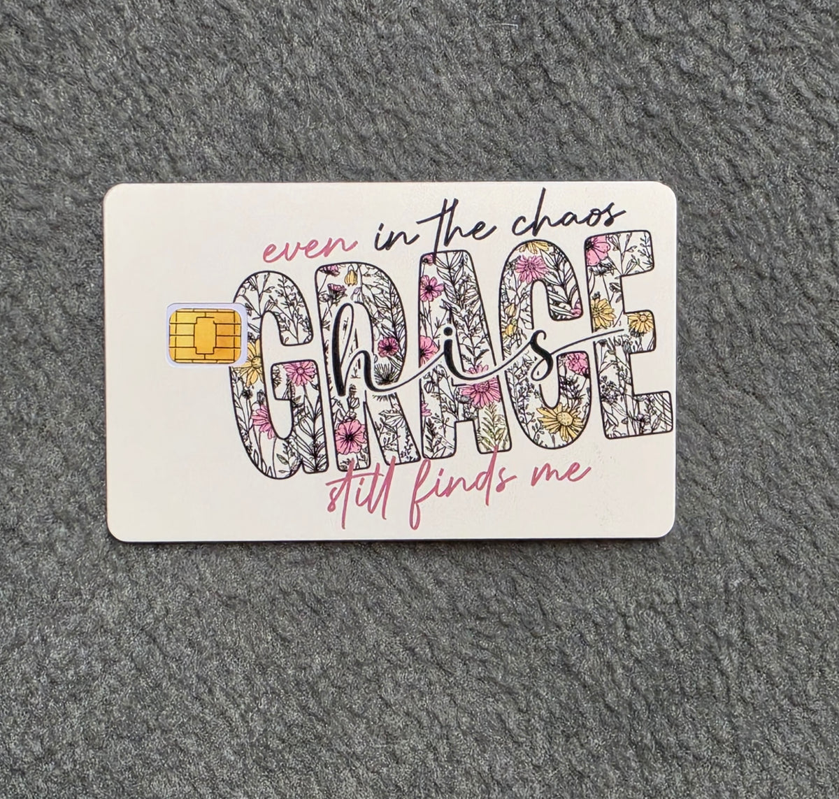 His Grace Card Protector Sticker, Overlay, Decorative Only