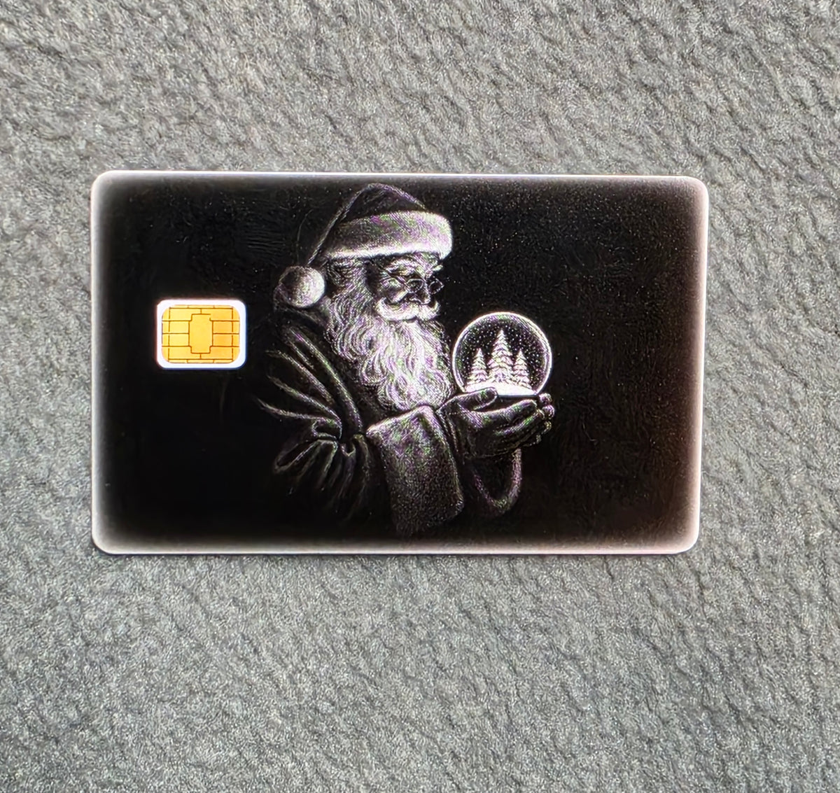 Simple Santa Card Protector Sticker, Overlay, Decorative Only