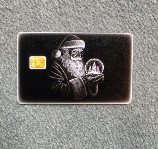 Simple Santa Card Protector Sticker, Overlay, Decorative Only