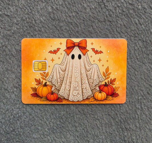 Lacey Ghost Card Protector Sticker, Overlay, Decorative Only