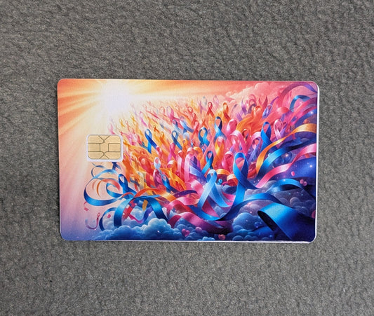 Ribbons of Strength  Card Protector Sticker, Overlay, Decorative Only
