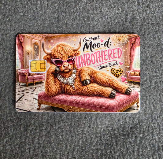Unbothered Card Protector Sticker, Overlay, Decorative Only