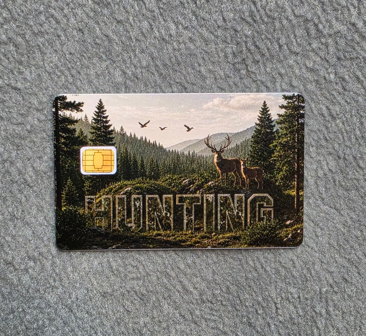 Hes Hunting Card Protector Sticker, Overlay, Decorative Only