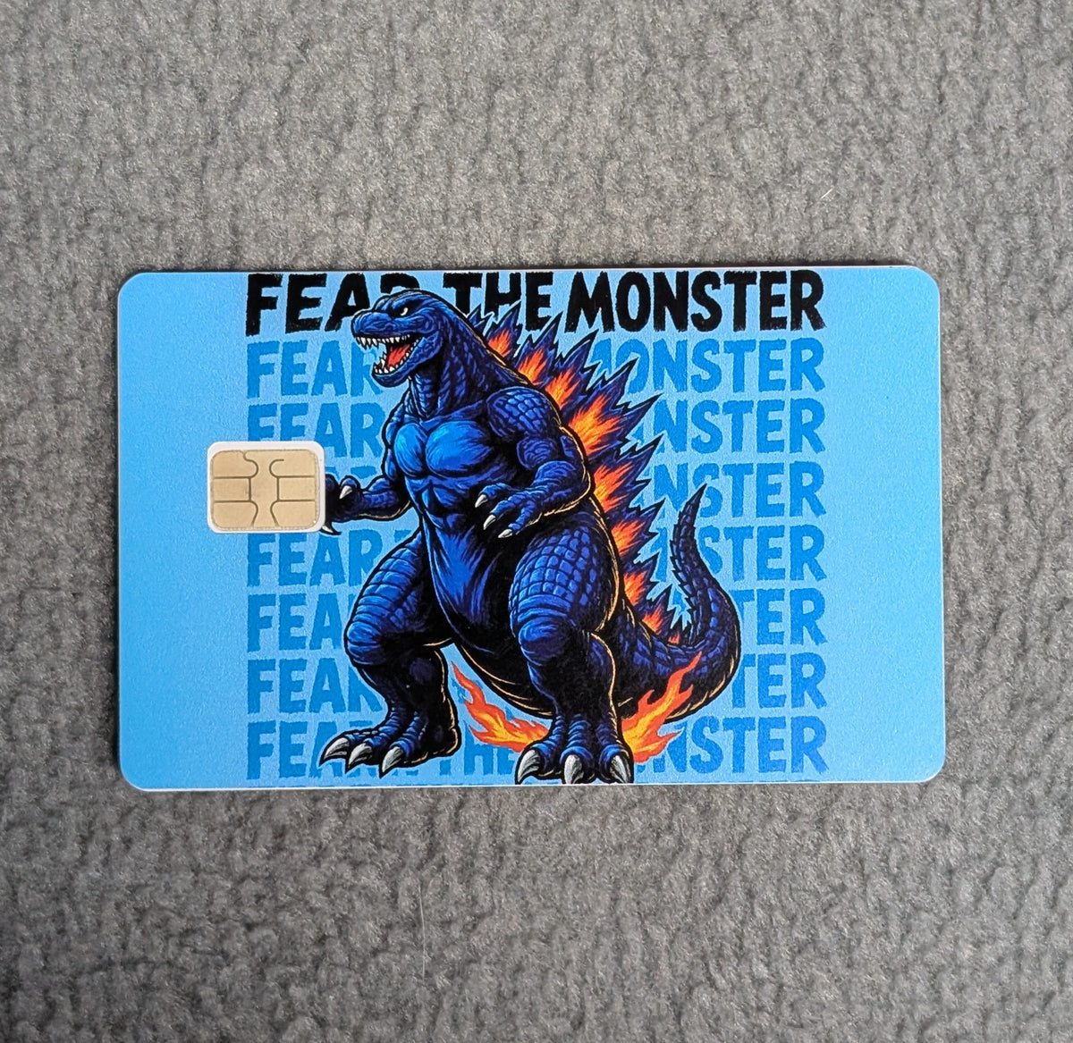 Fear the Monster Card Protector Sticker, Overlay, Decorative Only