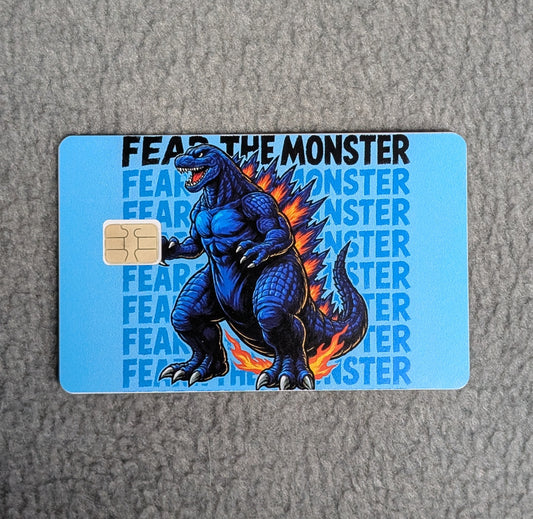Fear the Monster Card Protector Sticker, Overlay, Decorative Only