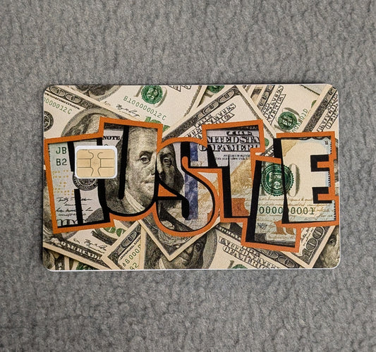 Hustle get that Bag Card Protector Sticker, Overlay, Decorative Only