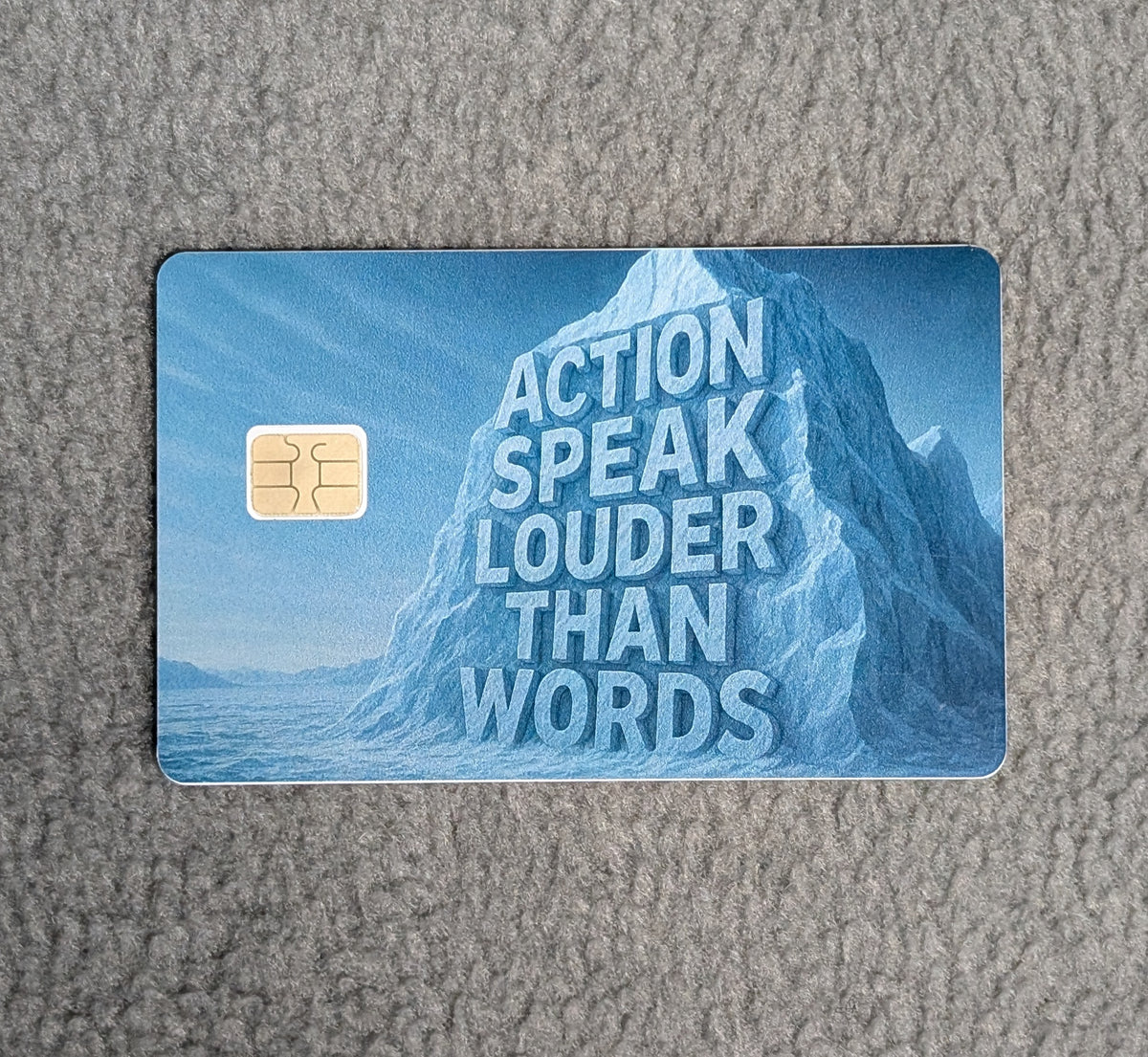 Action Speak Louder than Words Card Protector Sticker, Overlay, Decorative Only