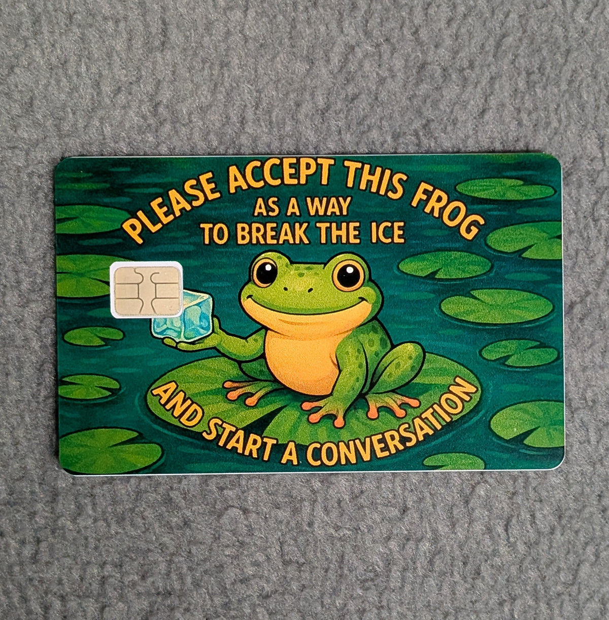 Ice Breaker Frog Card Protector Sticker, Overlay, Decorative Only