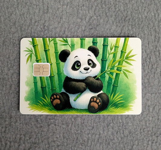 Panda cute colorful animal Card Protector Sticker, Overlay, Decorative Only