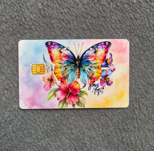 Watercolor Butterfly Card Protector Sticker, Overlay, Decorative Only