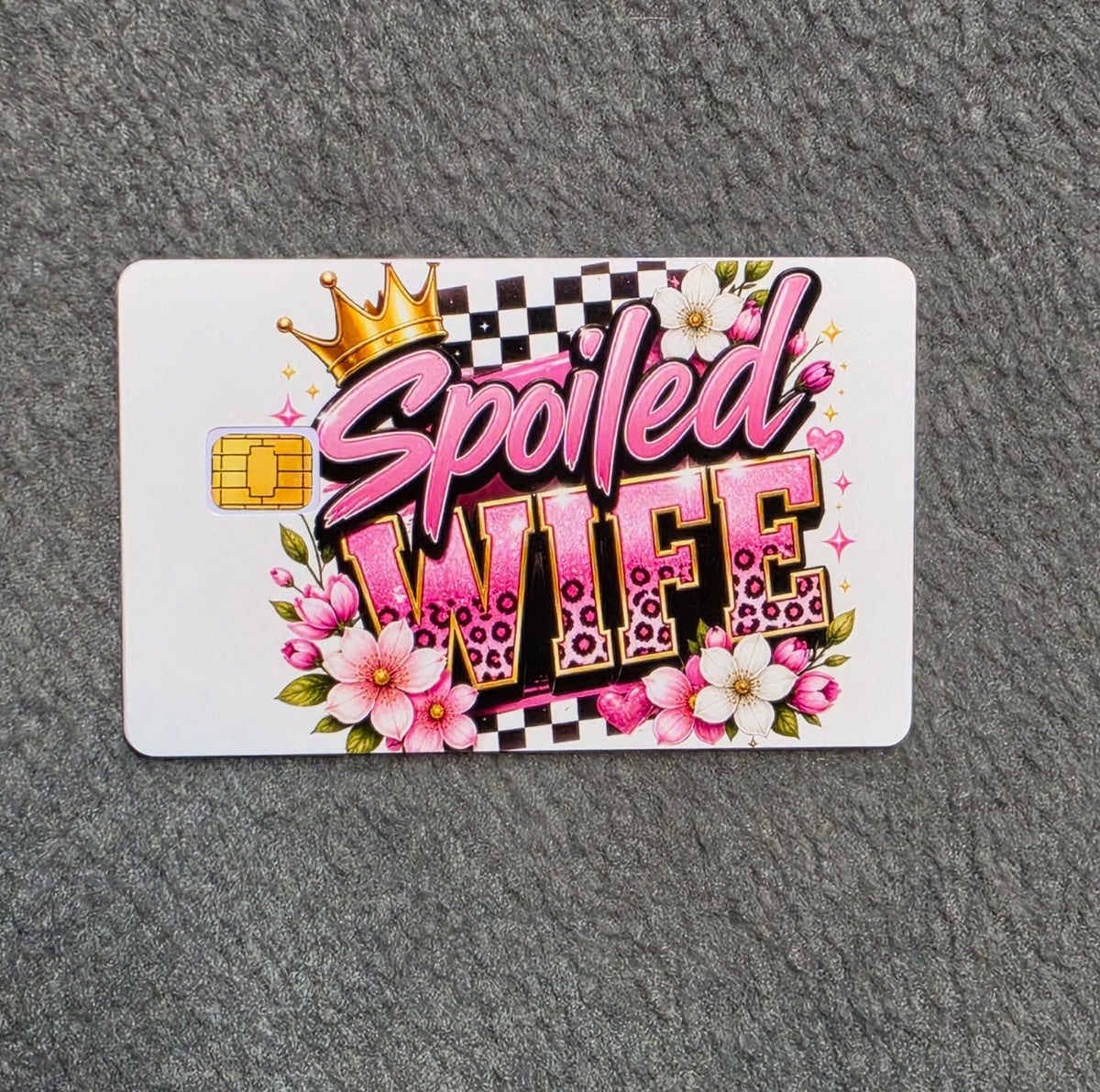 Spoiled Wife Card Protector Sticker, Overlay, Decorative Only