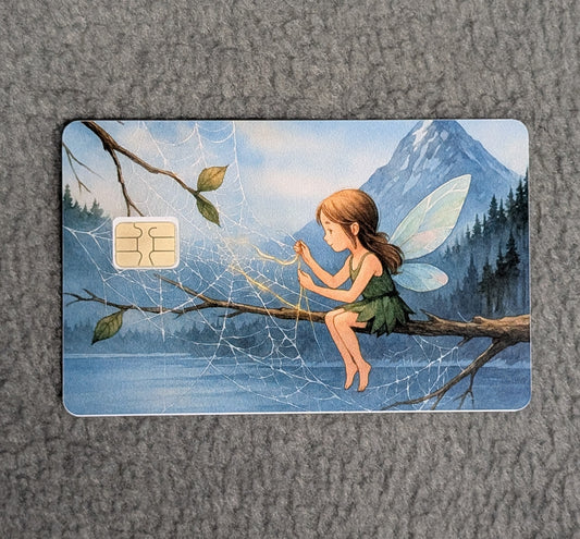 Mountain Fairy Card Protector Sticker, Overlay, Decorative Only