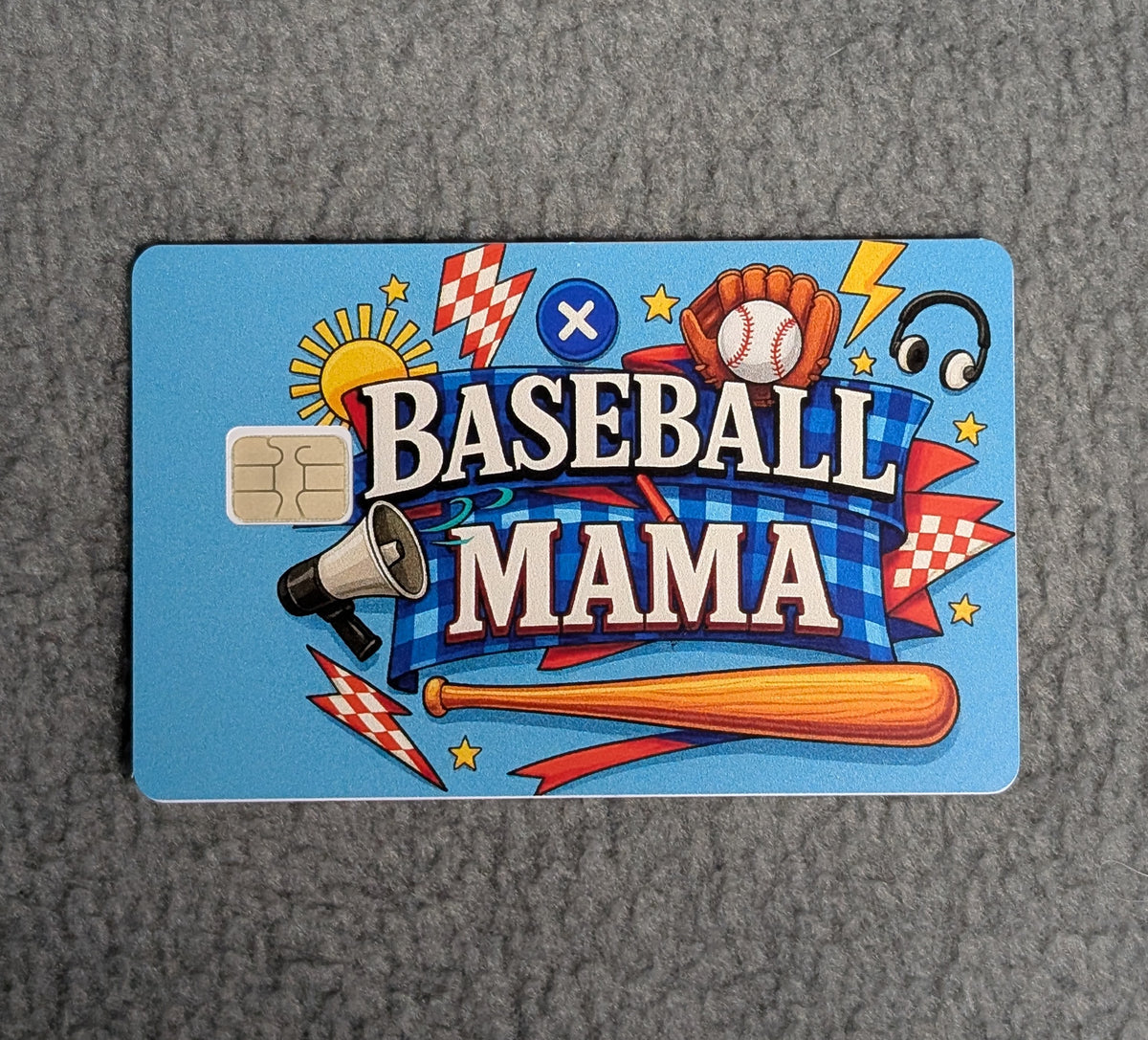 Baseball Mama Card Protector Sticker, Overlay, Decorative Only