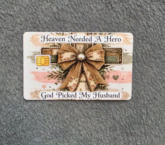 Lord Has My Husband Card Protector Sticker, Overlay, Decorative Only