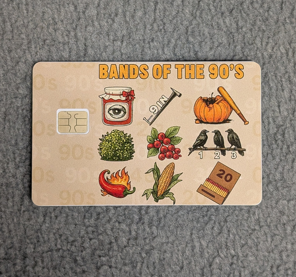 Bands of the 90's Card Protector Sticker, Overlay, Decorative Only