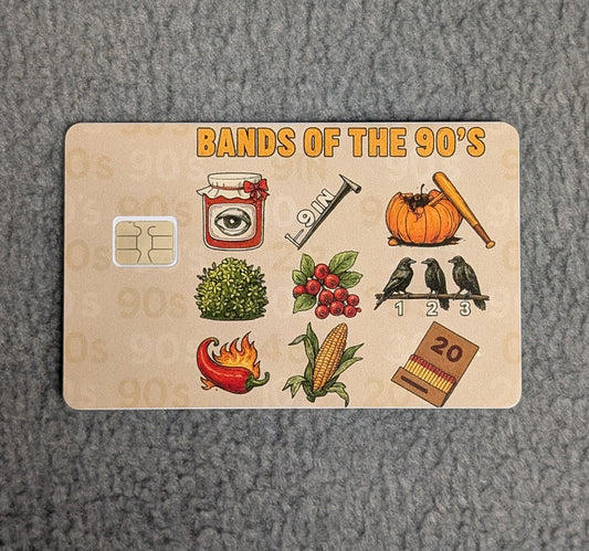 Bands of the 90's Card Protector Sticker, Overlay, Decorative Only