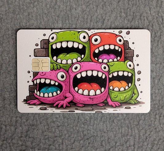 Monster Group Gathering Card Protector Sticker, Overlay, Decorative Only