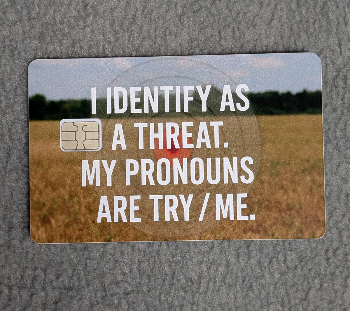 Try Me Card Protector Sticker, Overlay, Decorative Only